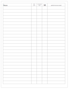 Blank Piece List