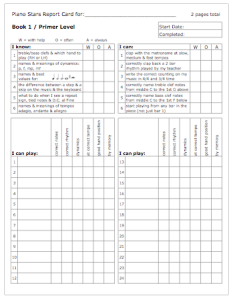 Report Card Primer Level